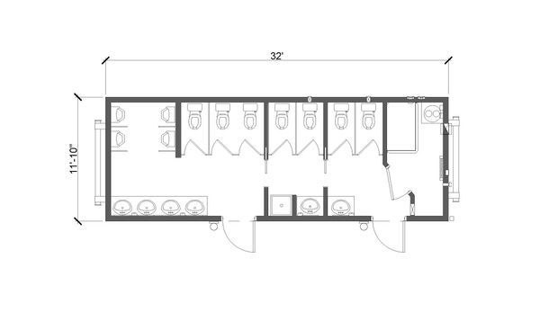 12' x 32' Self-Contained Skidded Lavatory