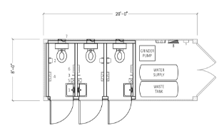 8' x 20' Self-Contained Lavatory