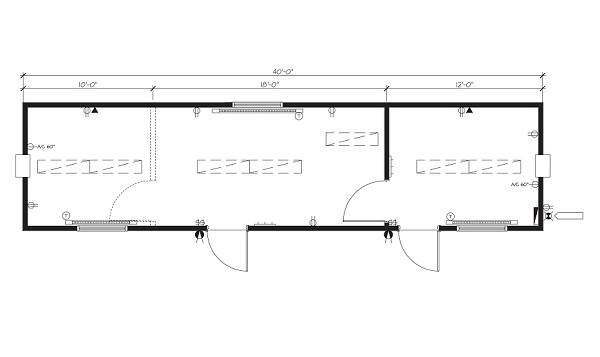10' x 40' Portable Office