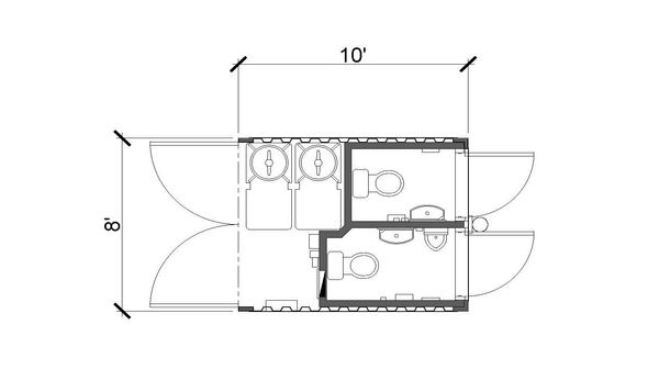 8' x 10' Self-Contained Lavatory