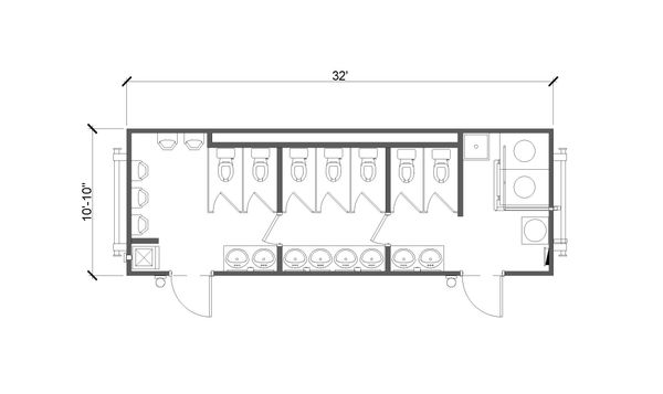 11' x 32' Skidded Lavatory