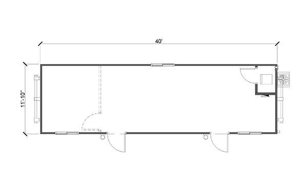 12' x 40' Skidded Office