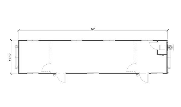12' x 52' Skidded Office